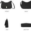 Prettyzys Crescent Shoulder Bag for Women, Vintage Retro Vegan Leather Clutch Tote Handbags Crossbody Bags Handbag for Women (Black)