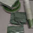 Nuogo 336 Pcs Sage Green Tableware Set Gradient Green 7 in 9 in Plates 9oz Cups Supplies Disposable Paper Plates Napkins Cup Fork Knives Spoon for Party Baby Shower Birthday Wedding