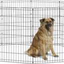 New World Dog Exercise Pen & Playpen, 24" W x 36" H, No Door, Black