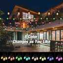 Auroraworld 96FT RGB Outdoor String Lights, Dimmable Color Changing Waterproof LED Patio Lights with Remote, 30 Shatterproof Bulbs for Garden Yard Party Decor