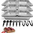 Alpha Living Large Full Size Refill Kit Disposable Chafing Buffet with - Utensils, Fuel Cans Only Premium Chafing Dish Set for Events, Parties, Catering