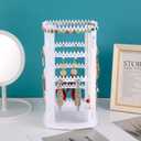 2 x Sooyee White Earring Organizer,360 Rotating Earring Holder,4 Tiers Jewelry Rack Display Classic Stand, 156 Holes and 160 Grooves for Necklaces Earrings Piercings