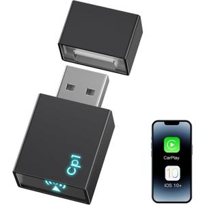 Wireless CarPlay Adapter for iPhone,Mini USB Carplay Adapters Plug and Play Low Latency,Convert Wired to Wireless Apple CarPlay Adapter for Cars 2016+,Compatible iOS 10+,Bluetooth 5.X+Wi-Fi 5.8GHz