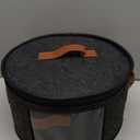 4 Piece China Storage Containers, Dish Storage Containers with Clear Windows, Hard Shell Plate Organizer with Handles, Stackable Moving Boxes for Dishes, Glassware, Dinnerware, Plates, Dark Gray