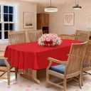 NEWISHER Red Oval Tablecloth 60x102 inch, Heavy Duty Polyester Fabric Table Cloth, Reusable Washable Solid Table Cover for Dining, Kitchen, Party, Wedding, Indoor Outdoor Tabletop Decoration