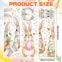 Tenceur Large Easter Bunny Window Clings, Cute 12 x 35.4 Inches Spring Watercolor Bunny Rabbit Window Stickers for Glass Home or Holiday Easter Party Supplies, 3 Sheets