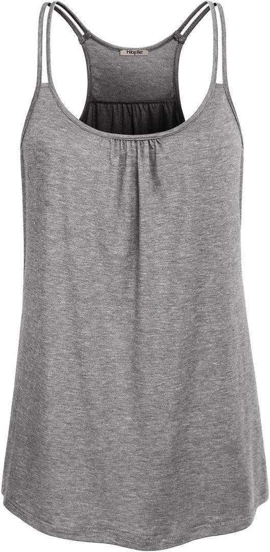 Hibelle Women's Scoop Neck Cute Racerback Yoga Workout Tank Top (Medium, Grey)