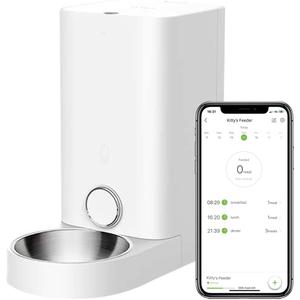 PETKIT Automatic Cat Feeder, 2.4GHz WiFi Automatic Pet Feeder for Cats and Dogs Smart Pet Dry Food Dispenser, Up to 10 Meals per Day, Low Food Reminder, App Control