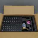 Black Shower Faucet Single Function Trim Kit with Rough-in Valve Set Bath Rainfall Shower System 8inch Square Stainless Steel Metal Shower Head