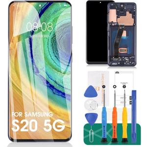 SRJTEK Incell for Samsung S20 5g Screen Replacement for Samsung Galaxy S20 5g LCD Digitizer Repair Kits for Samsung SM-G981 Touch Screen Display Assembly Replacement with Frame (Cosmic Grey)
