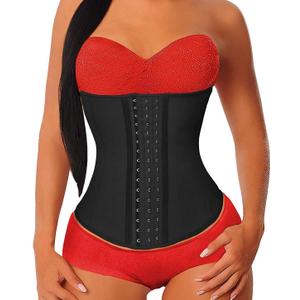 YIANNA Women's Underbust Latex Sport Girdle Waist Trainer Corsets Hourglass Body Shaper (Black)