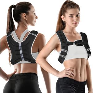 Weighted Vest Woman, 12lb Adjustable Women Weighted Vest for Walking, Strength Training, Running, Fitness, Muscle Building, Black, 12 LBS