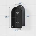 Stainless Steel Shower Niche 12" X 24", 2-Tiers Arched Niche, Black
