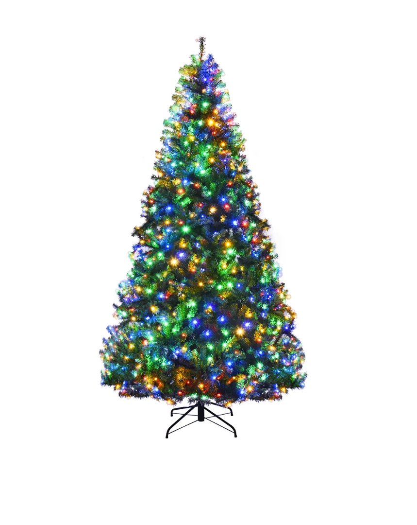 8 ft. Pre-Lit LED Premium Hinged Artificial Christmas Tree with 750 LED Lights and Stand