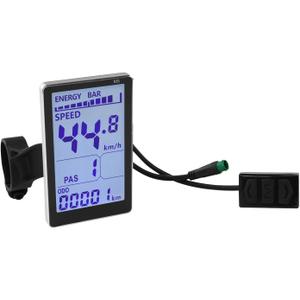 Electric Bike LCD Display, 5 Pin E Scooter M5 Panel Meter Screen with Waterproof Connector, E Bike Display Meter Control Panel Screen Suitable for 31.8 22.2mm Handlebar Electric Bike (No. 2 Protocol)