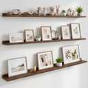 WOPITUES Floating Shelves for Wall, 48" Picture Ledge Shelf, Black Walnut
