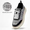 Women Espadrille Platform Sneakers Chunky Fashion Casual Shoes for Women Comfortable Walking Sneakers (10, Black/White)