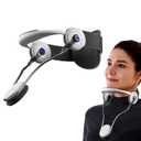Adjustable Neck Brace with Rotatable Head Support Forward Head Posture Corrector, Ergonomic Cervical Collar for Neck Support, Posture Alignment, and Daily Neck Stretching (White)
