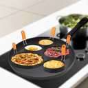 Egg Ring Pancake Mold Set, Stainless Steel Egg Rings Pancake Molds for Griddle 5 pack for frying Eggs and Omelet, Silicone Egg Rings with Handle