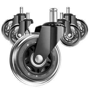 ASHGOOB Office Chair Wheels, Set of 5 Caster Wheels Office Accessories, 3 Inch Heavy Duty Casters for Chairs to Replace Office Chair Mats, Smooth & Quiet Universal Fit for Most Chairs(5 Pack)