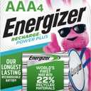 Energizer Power Plus Rechargeable AAA Batteries (4 Pack), 800mAh Triple A Batteries