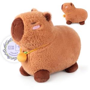 SuzziPals Heatable & Coolable Orange Capybara Stuffed Animal, Microwave Heating Pad for Period, Plushies for Pain Relief, Stuffed Capibara Plush Toys for Stress Relief, Capybara Gifts for Girls & Boy