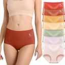 Women's Cotton Underwear High Waiste Full Coverage Ladies panties Breathable Briefs Underpants Regular & Plus Size,5X