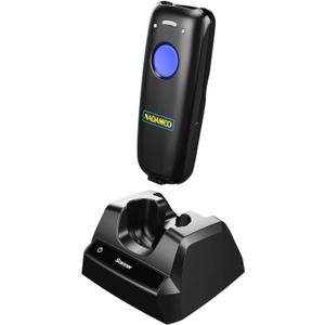 NADAMOO 1D Wireless Barcode Scanner Compatible with Bluetooth, with Charging Dock, Portable USB Bar Code Scanner for Inventory, 2.4G Wireless & Wired Barcode Reader for Tablet iPhone iPad Android iOS