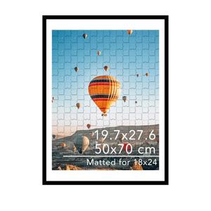 JCJMY 19.7x27.6 Puzzles Frame for 50x70 cm Puzzle Poster Photo Picture, Display 18x24 with Mat or 19.7 x 27.6 without, Wall Hanging 19.7 by 27.6 inch 1000 Pieces Puzzles Frame, Black