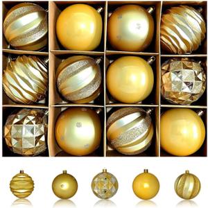 12 Pack Christmas Tree Ornaments, 3.15"/80mm Christmas Ball Ornaments Set for Christmas, Holiday, Wreath & Party Decorations - Shatterproof