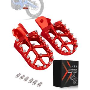 JFG RACING Dirt Bike Foot Pegs,MX Foot Pedals Rests CNC for CRF150F CRF230F 2003-2019/Sur Ron/Surron/X160/X260/KDX200 1983-1994 - Red