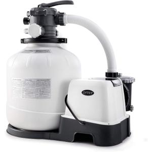 Intex Sand Filter Pump & Saltwater System for Up to 15,000 Gal Pools, Krystal Clear - Automatic Algae Control & Above-Ground Swimming Pool Cleaning