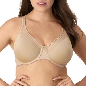 Bali Women's Seamless Underwire Bra, One Smooth U Smoothing Underwire Bras for Women, Convertible Straps, Ultra Light (Beige) 38C