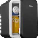 Mini nevera porttil de 3.7 litros/6 latas, refrigerador personal para cuidado de la piel, cosmticos, bebidas, alimentos, ideal para dormitorio, oficina, automvil, sin fren (negro 2)