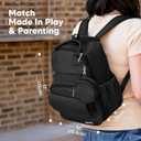 KeaBabies Diaper Bag Backpack - Small Multifunctional Travel Diaper Back Packs, Maternity Baby Changing Bags, 12L Capacity, PU Leather, Waterproof, Unisex, Nappy Changing Pad (Trendy Black, Small)