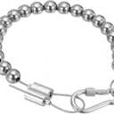 PATIKIL Flagpole Retainer Ring Flag Pole Accessories, Flag Beaded Mount Ring Fits 2" to 3" Flagpole Keep Flag Close to Pole Weight with Stainless Steel Cable for Flagpole, Gray