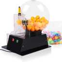 Lottery Bingo Ball Machine, 110v Automatic Electric Acrylic Bingos Cage and Balls Set with Calling Balls, Colorful Chips Bingo Game Sets for Adults Large Group Family