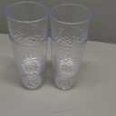Kurala Unbreakable Plastic Tumbler Cups, Set of 4, Large Water Tumbler Set, 25 oz Highball Drinking Glasses (Clear)