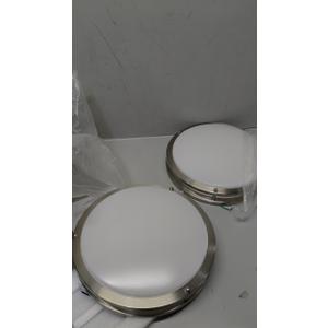 13" Flush Mount LED Ceiling Light Fixture, 2700K/3000K/3500K/4000K/5000K Adjustable Ceiling Lights, Brushed Nickel Saturn Dimmable Lighting for Bathroom Kitchen or Stairwell, ETL Listed - 2 Pack (13 inch, Brushed Nickel)