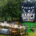Football Happy Birthday Door Backdrop Banner American Football Victory Celebration Theme Door Decor for Football Fan Men Boys Girls Birthday Party Decorations Supplies 35.4x72.8in-BECKTEN