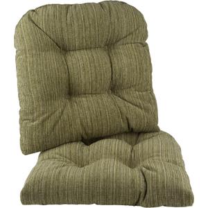Klear Vu Gripper Overstuffed Universal Non-Slip Dining Chair Cushions for Kitchen Decor or Office Use, U-Shaped Skid-Proof Seat Pad, 17x17 Inches, 2 Count (Pack of 1), Chenille Green