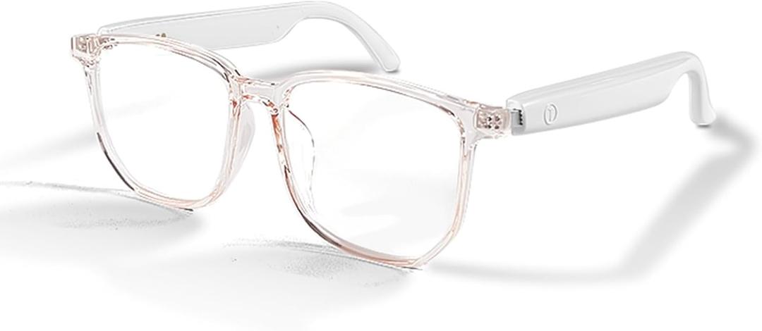 Smart Glasses Bluetooth Audio Sunglasses for Men Women with Dual Stereo Speakers, Open Ear Music &HD Calling, Touch &Voice Assistant, UV ProtectionTransparent