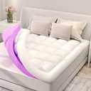 BDEUS Dual Layer 5 Inch Memory Foam Mattress Topper Full Size, 2 Inch Gel Memory Foam Plus 3 Inch 1450 GSM Down Alternative Quilted Pillow Top Mattress Pad Cover,White