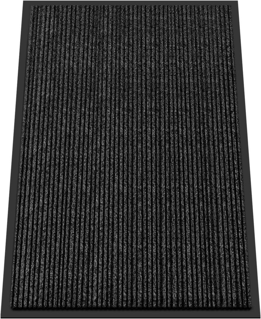 Kuyal Front Door Mat, 2'x3' Indoor Outdoor Entrance Mats, Commercial Floor Inside Outside Entrance, Heavy Duty Durable Welcome Mat, Rubber Backing Non Slip Outdoor Mats for Entryway,Dark Gray, 24" x 36"