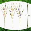 Yawwind 12 PCs Easter Table Flowers17 Inches Eggs Flowers Easter Floral Stems with Colorful Eggs Berry for Home Vase Spring Indoors Decor