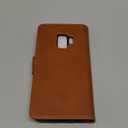 SUANPOT for Galaxy S9 Wallet Case - RFID Blocking Leather, Credit Card Holder, Flip Folio, Shockproof Cover, 5.8" - Light Brown