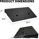 Rubber Curb Ramps for Driveway Sidewalks Shed Entry 2 Inch Rise Height 2 Pack 19.68" L x 9.84" W Threshold Ramp for Cars Motorcycles Lawn Mowers 7000lbs Load Capacity