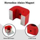 Red Horseshoe Heavy-Duty Alnico Power Magnets for Education and Doing Velvet Nail (22 lbs Pull)
