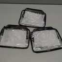 TSA Approved Toiletry Bag, 3 Pack Clear Travel Bags for Toiletries, Quart Size Makeup Cosmetic Bag Organizer for Women Men Travel Accessories(Black)