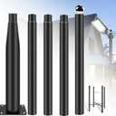 Street Light Pole 16Ft Tall, Solar Split Street Lamp Post for Outdoor Light Galvanized Heavy-Duty Metal Light Pole with Mounting Steel Anchors for Patio, Street Basketball Courts